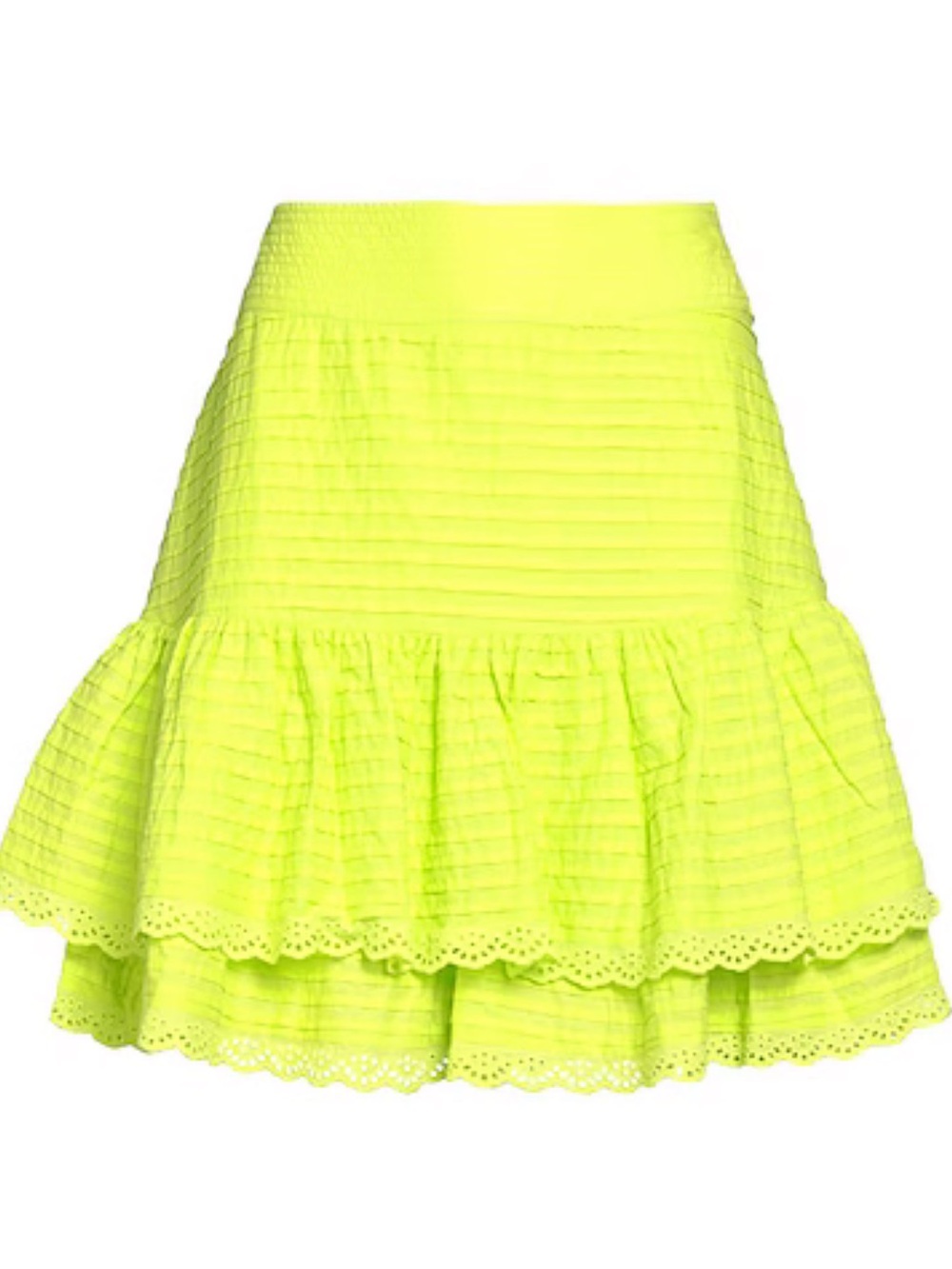 NWT Farm Rio Mini Ruffle Skirt Neon Green M